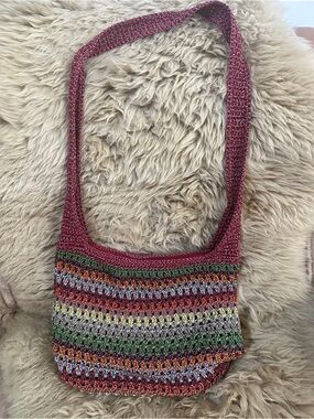 The Sak Multicolor Crochet Shoulder Bag - Red Accent